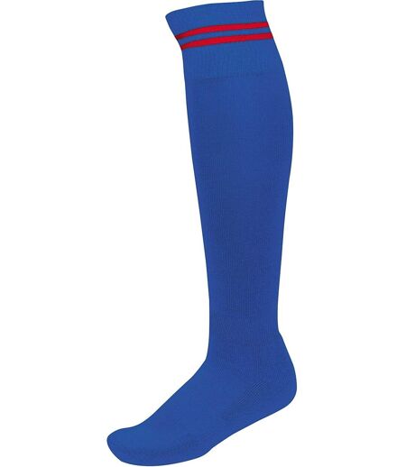 chaussettes sport - PA015 - bleu roi rayure rouge