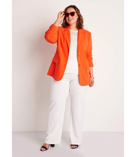 Veste blazer coupe droite maille unie