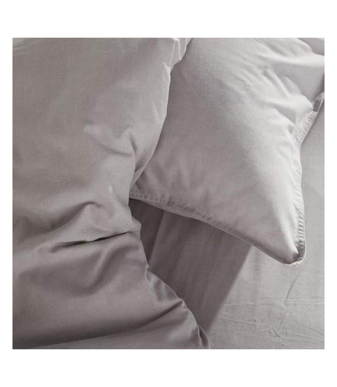 Parure de lit unie en coton gris mastic today 220x240-2
