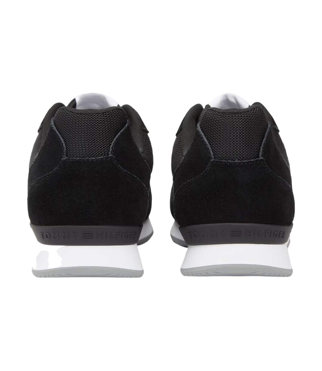 Mens Leather Low Running Flat Trainers Black Tommy Hilfiger-2