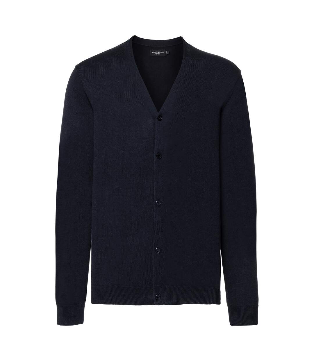 Russell Collection Mens V-neck Knitted Cardigan (French Navy)