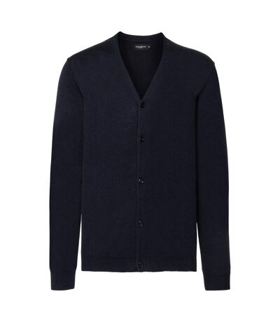 Russell Collection Mens V-neck Knitted Cardigan (French Navy) - UTRW6077
