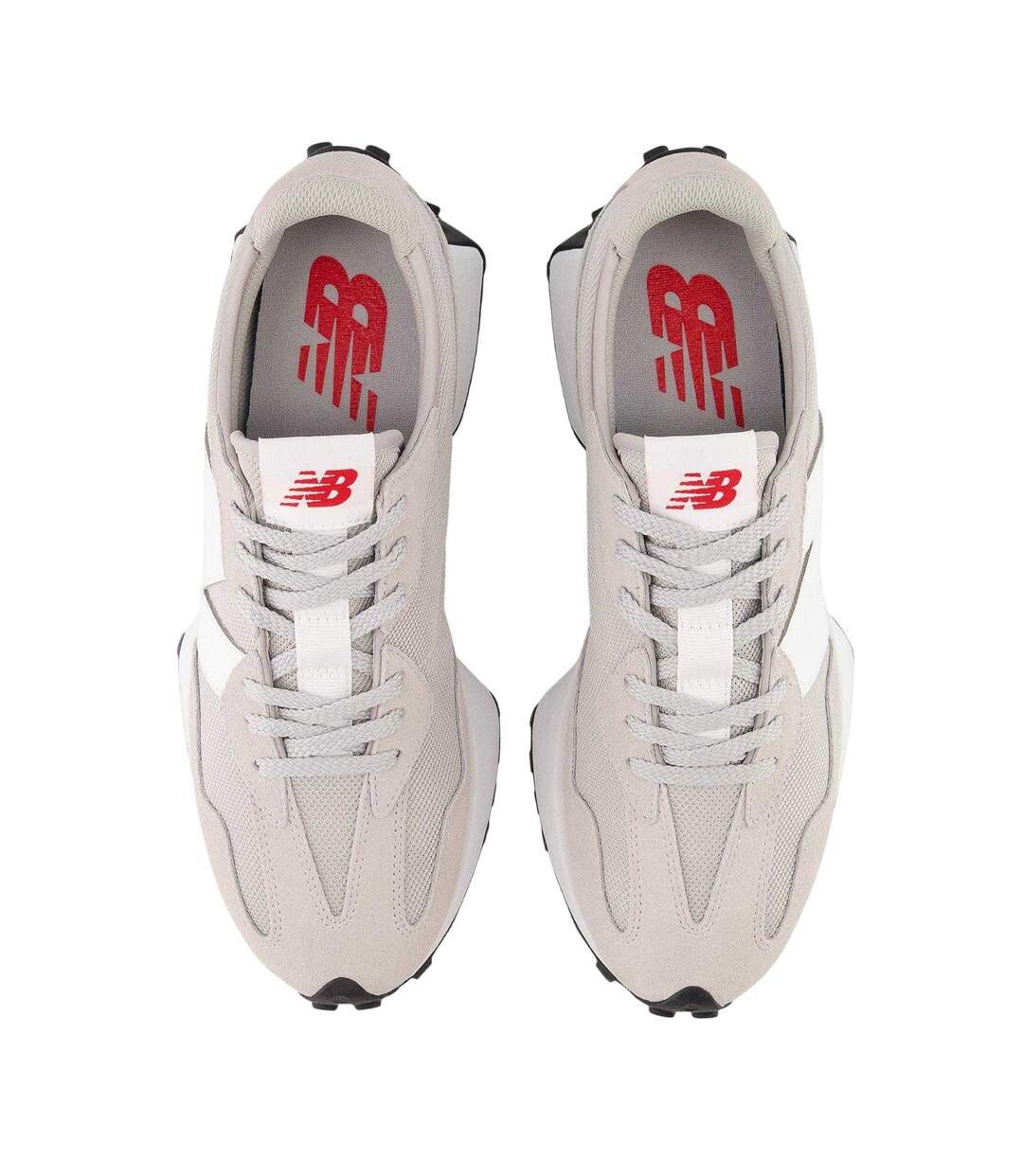 Mens 327 Retro Trainers Light Grey White New Balance-3
