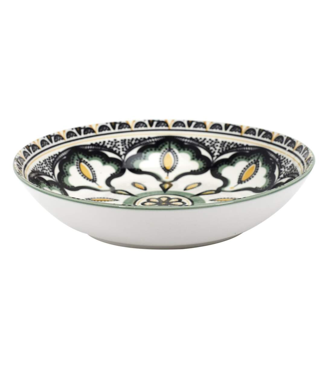 Lot de 6 Assiettes Creuses Mandala 20cm Vert-2
