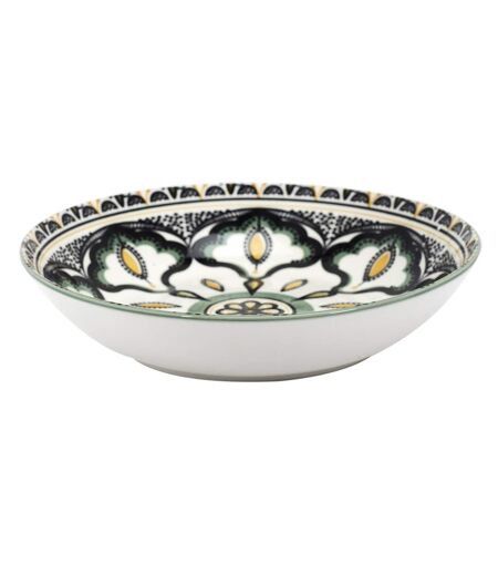 Lot de 6 Assiettes Creuses Mandala 20cm Vert