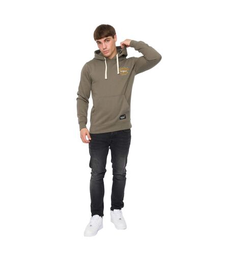 Sweat À Capuche Motocross Homme Olive Crosshatch