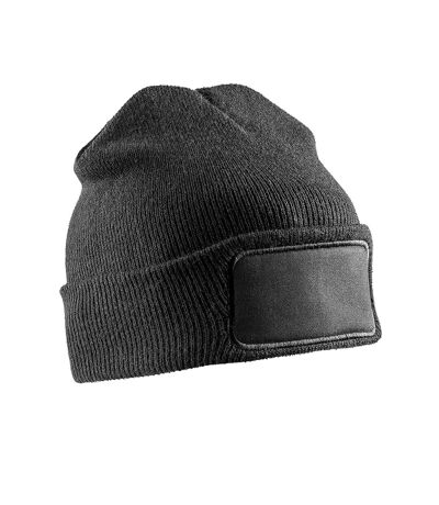 Unisex adult double knit printable beanie black Result