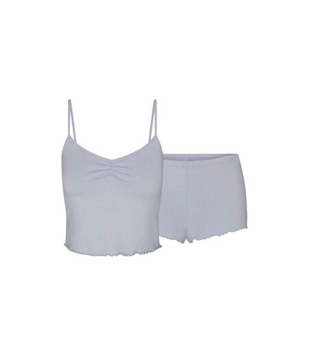 Ensemble De Pyjama Motif/style Volanté Femme Bleu Zen Skims