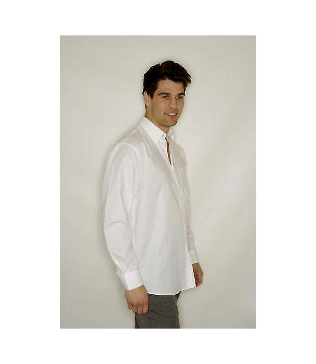 Russell Collection Mens Long Sleeve Easy Care Oxford Shirt (White)