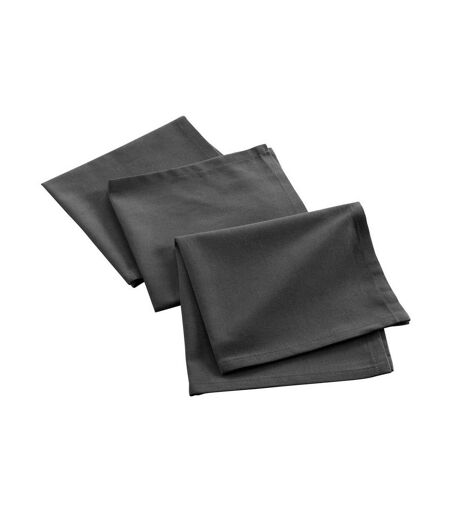 Lot de 3 Serviettes de Table Mistral 40x40cm Anthracite