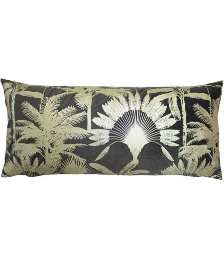 Malaysian palm foil printed cushion cover 70cm x 33cm mink Paoletti