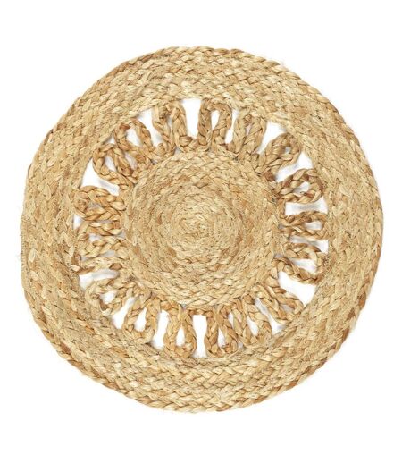 Set de Table Rond Déco Jute Ajouré 35cm Naturel