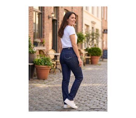 Jean Femme Taille Haute Stretch Bleu Brut - Coupe Confort AXXANO