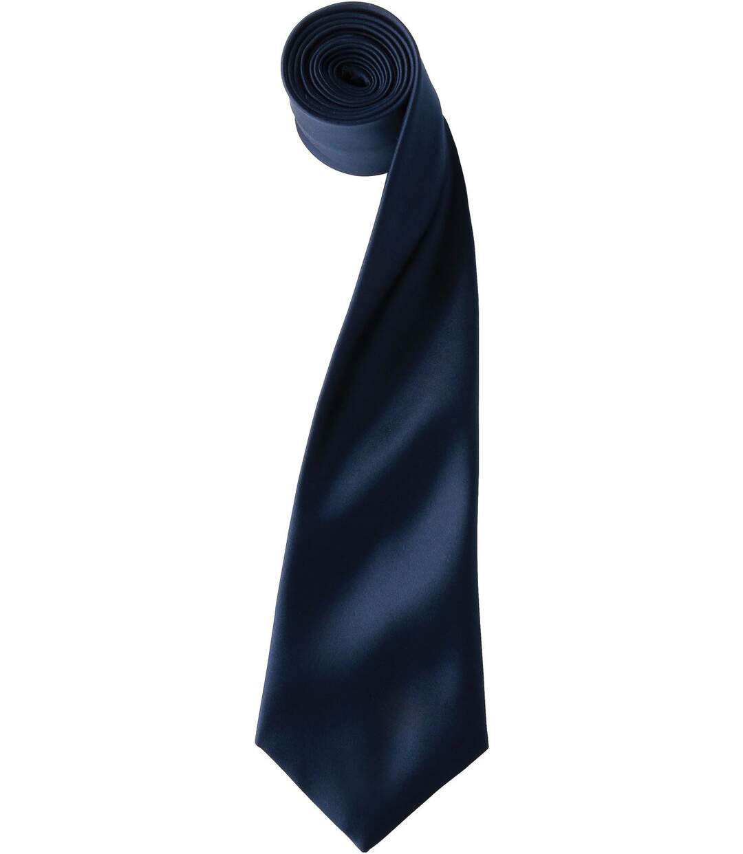 Cravate satin unie - PR750 - bleu marine-2