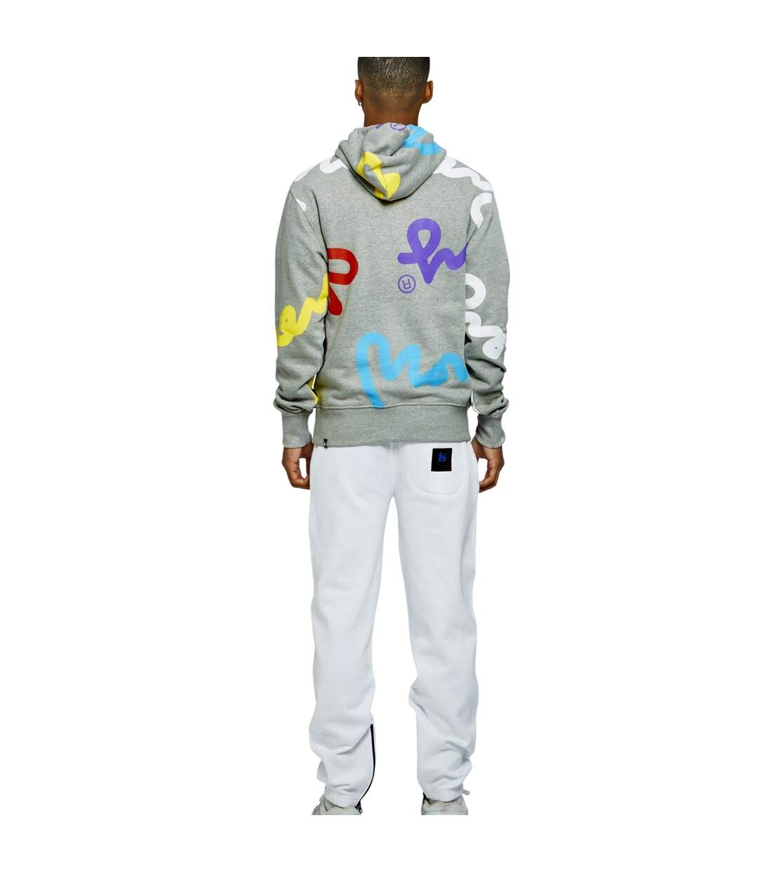 Mens Graphic Print Hoodie Grey Money-3