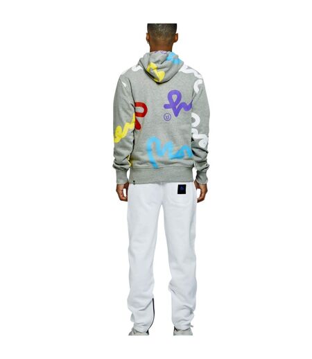 Mens Graphic Print Hoodie Grey Money