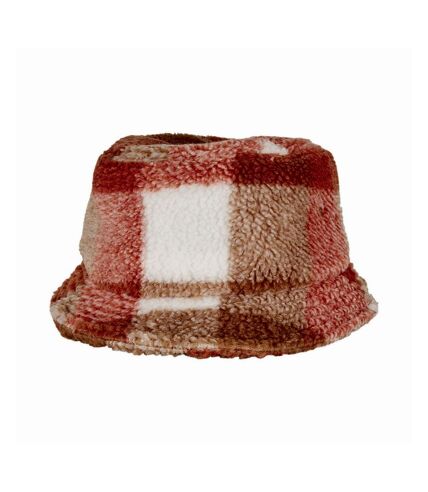 Flexfit Unisex Adult Checked Sherpa Bucket Hat (White Sand/Toffee) - UTRW8927