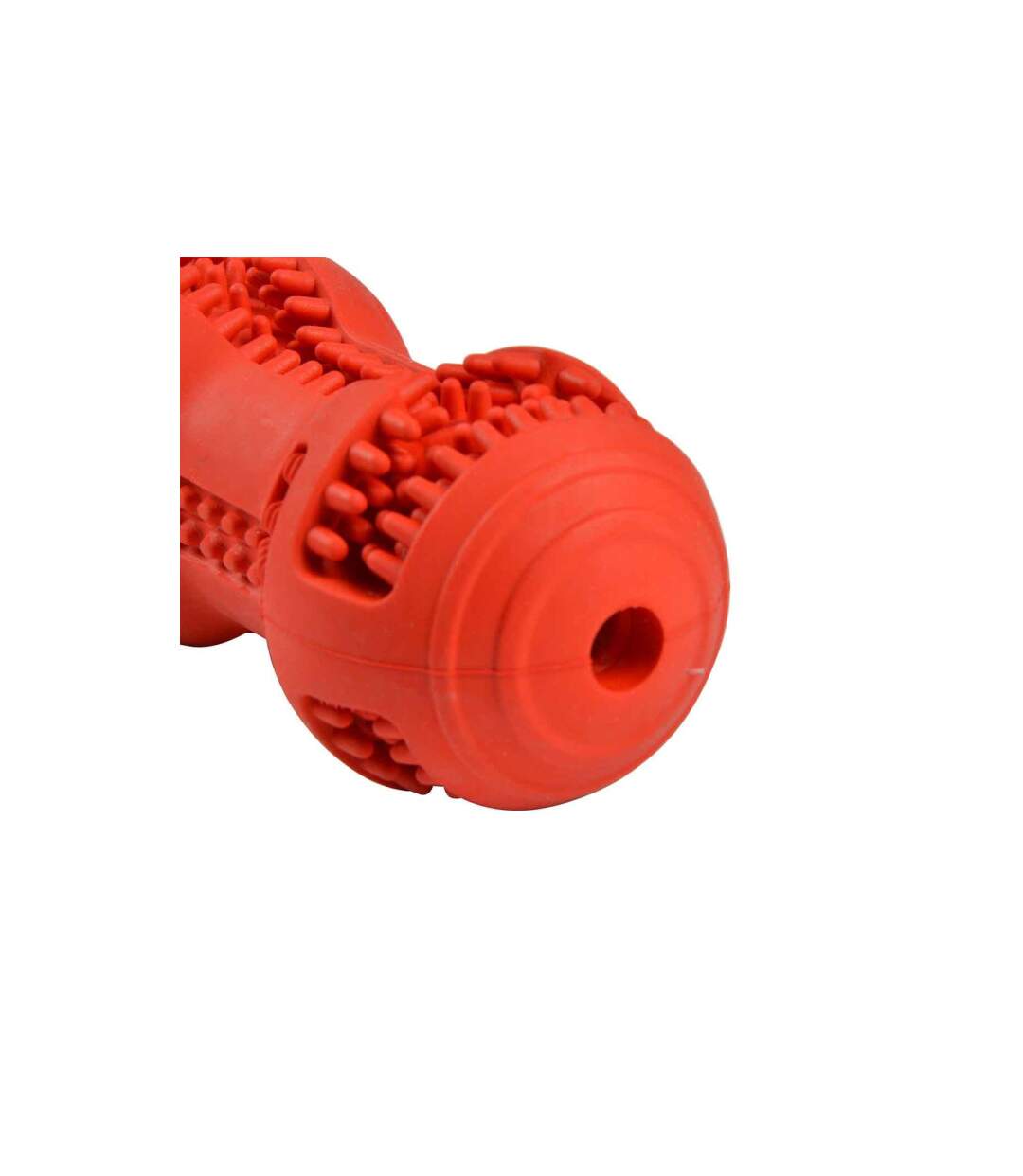 Jouet pour Chien Distributeur Os 10cm Rouge-3