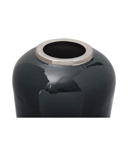 Vase Rond Déco Somyu 48cm Vert & Argent