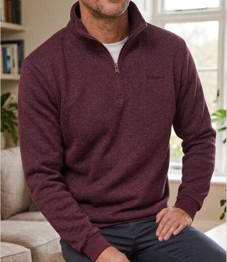 CHALLENGER CHARLY1 — Sweat polaire bordeaux chiné : élégance et confort douillet