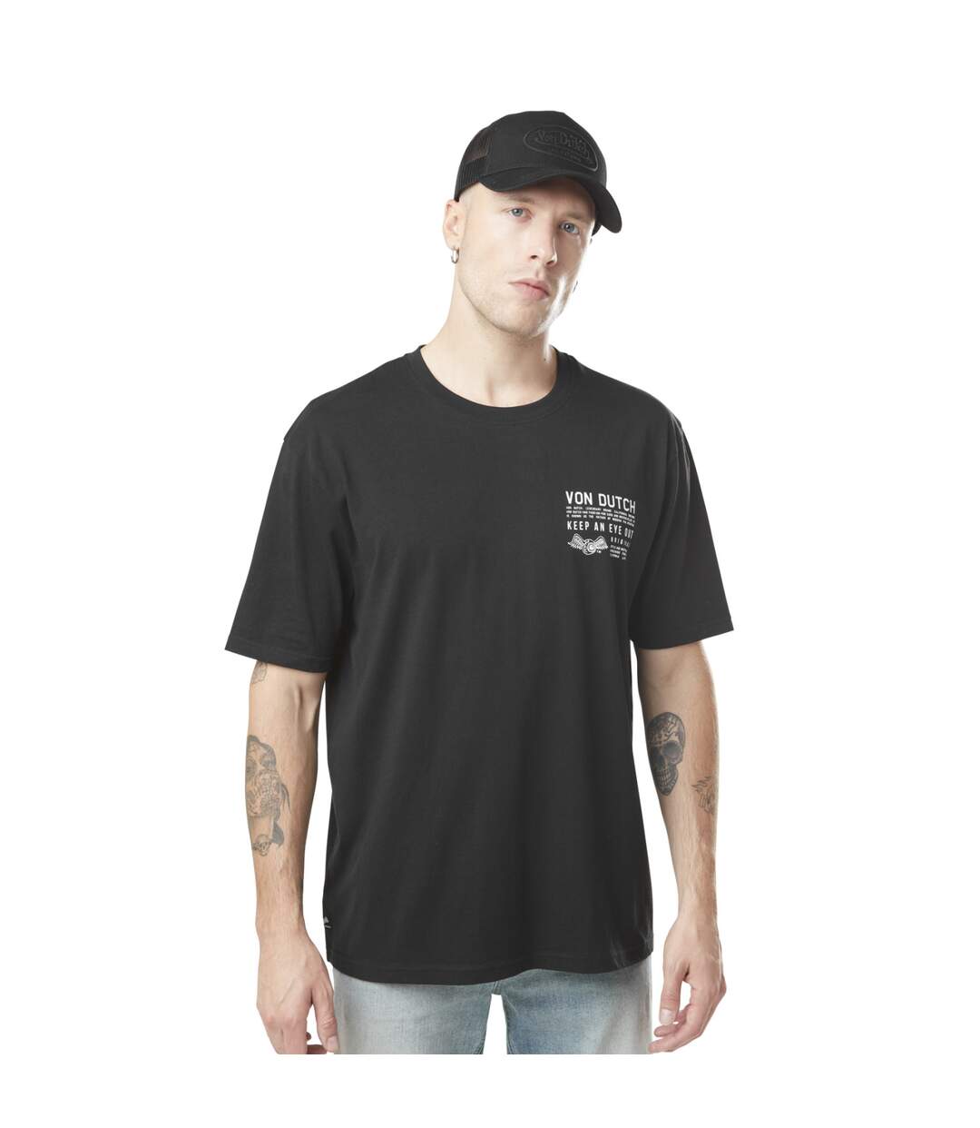 T-shirt homme col rond relax fit avec print dans le dos Photos Vondutch-1