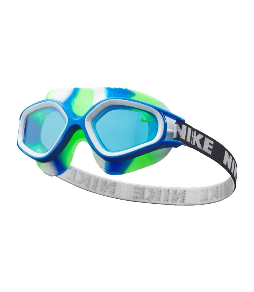 Childrens/kids Expanse Swimming Goggles Blue Green Nike-1