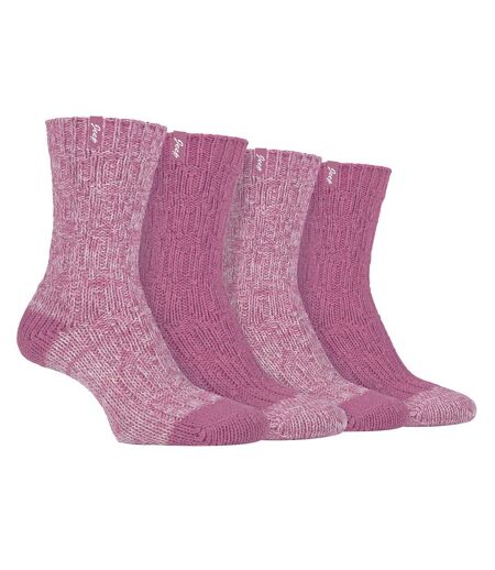 Lot de 4 chaussettes en tricot de laine pour femme
