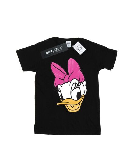 Disney Femme/Ladies - T-shirt en coton boyfriend à tête de canard marguerite peinte (Noir) - UTBI36443