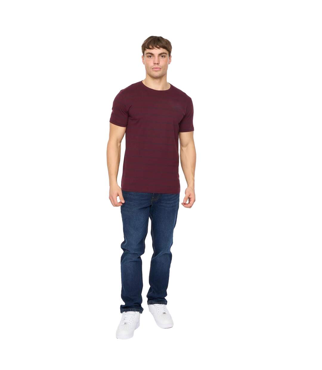 Mens Hemtowns T-shirt Rum Raisin Crosshatch-4