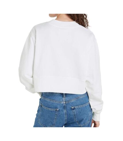 Sweat Blanc Femme Calvin Klein Jeans Stacked Institutiona - L