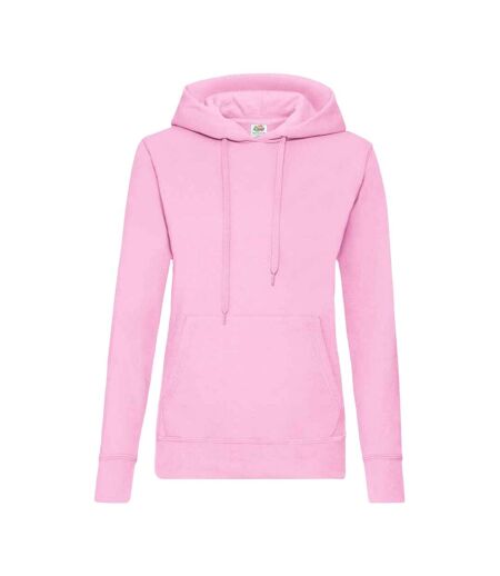 Classic lady fit hooded sweatshirt light pink Fruit of the Loom