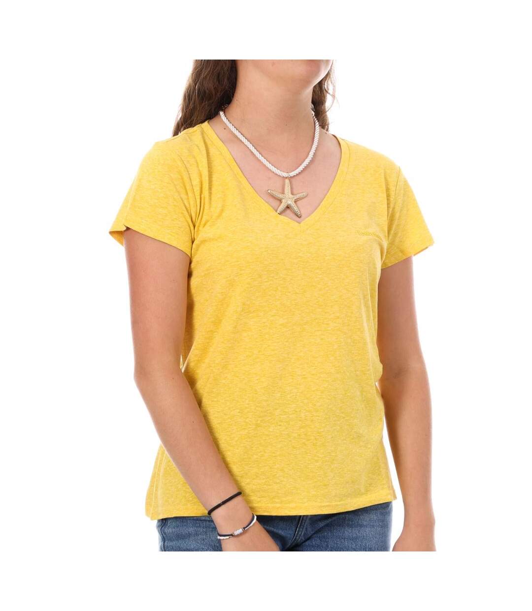 T-shirt jaune femme teddy smith narcy - s-1