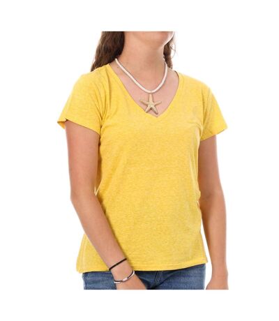 T-shirt jaune femme teddy smith narcy - s