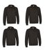 Lot 4 Sweats col camionneur zippé - WOOD - noir-1