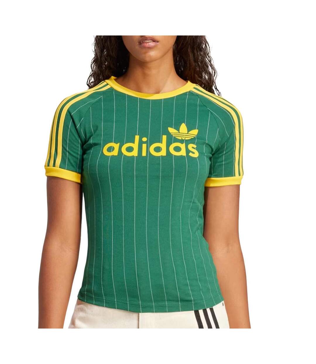 T-Shirt vert/jaune femme adidas graphic-1