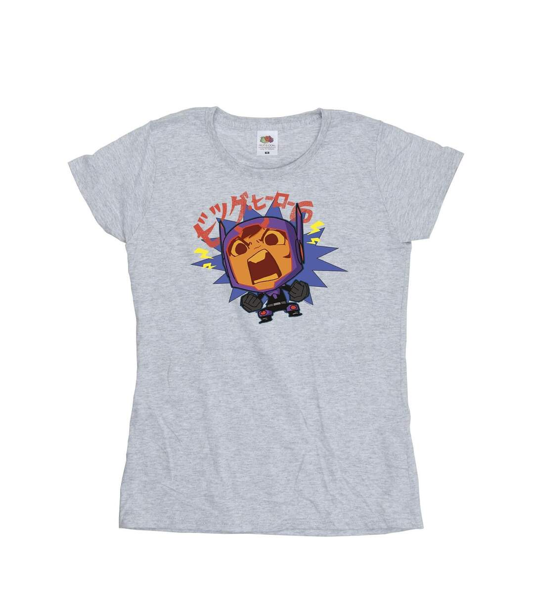 Disney Femme/Les femmes Big Hero 6 Baymax Hiro Angry Manga Cotton T-Shirt (Gris sportif) - UTBI48407-1