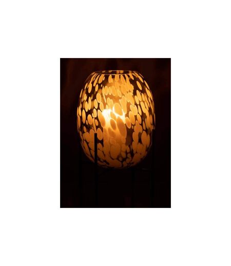Vase sur Pied Design Tâche 38cm Gris & Blanc