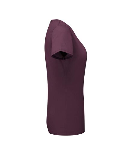T-shirt Uni Manches Courtes Femme Violet Foncé Fruit Of The Loom