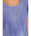T-shirt uni col rond dentelle manches kimono-4
