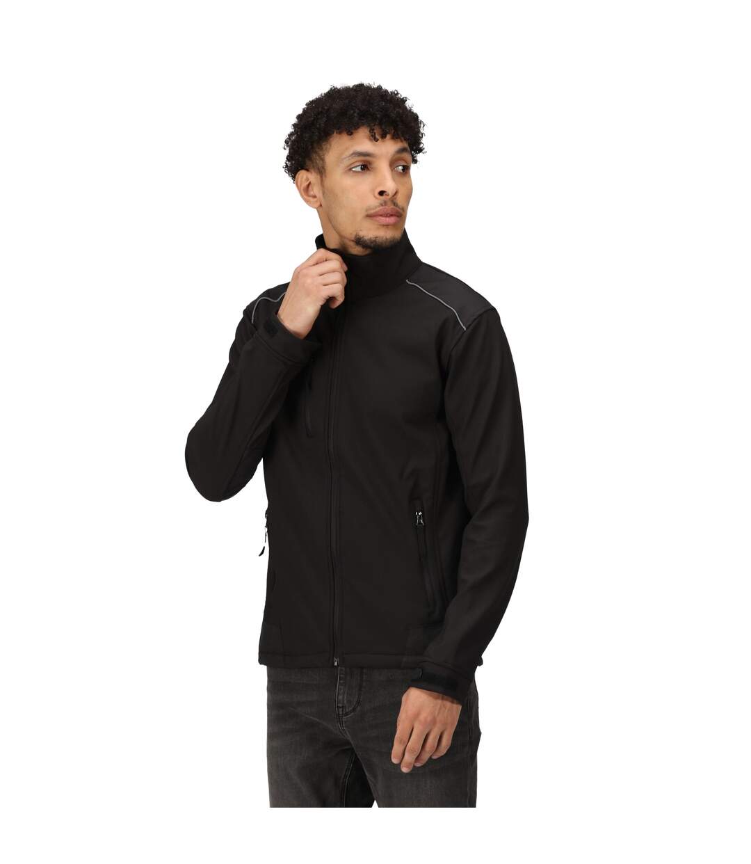 Mens sandstorm workwear softshell jacket black/black Regatta-3