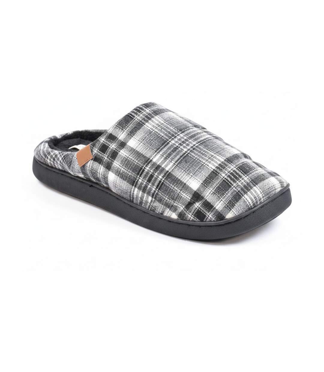 OZABI Pantoufles Ouvertes Homme, Jacquard Écossais, Semelle Antidérapante-1