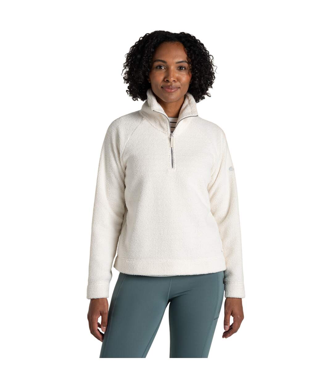 Womens/ladies Raya Half Zip Fleece Top Sea Salt Craghoppers-1