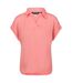 Polo Manches Courtes À Col V Motif/style Uni Femme Rose Corail Regatta-1