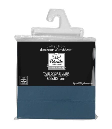 Taie d'Oreiller Percaline 63x63cm Bleu
