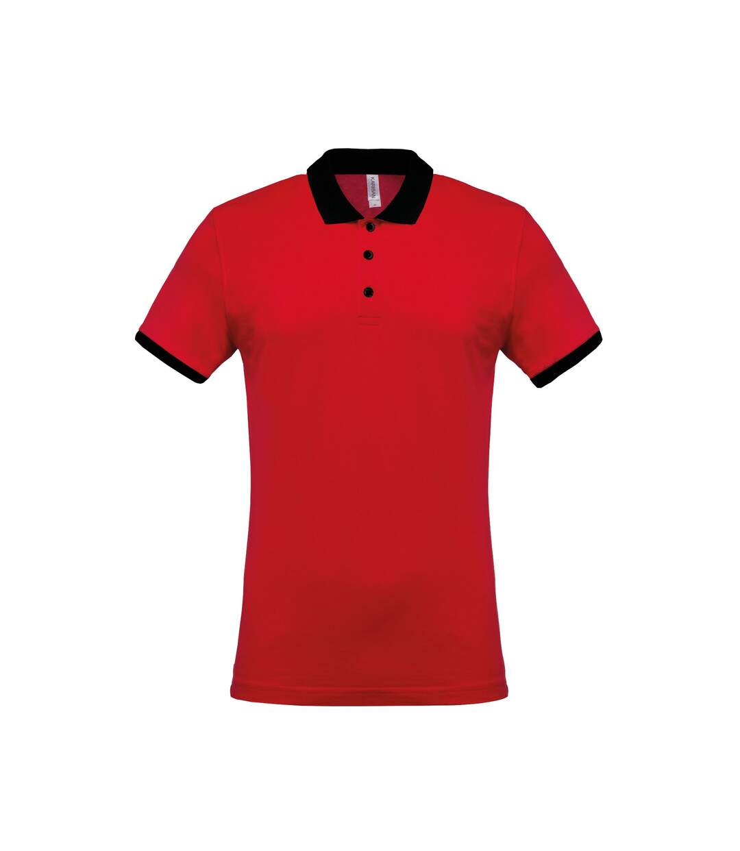 Polo pique homme rouge / noir Kariban