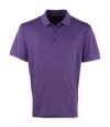 Premier Mens Coolchecker Pique Short Sleeve Polo T-Shirt (Purple)