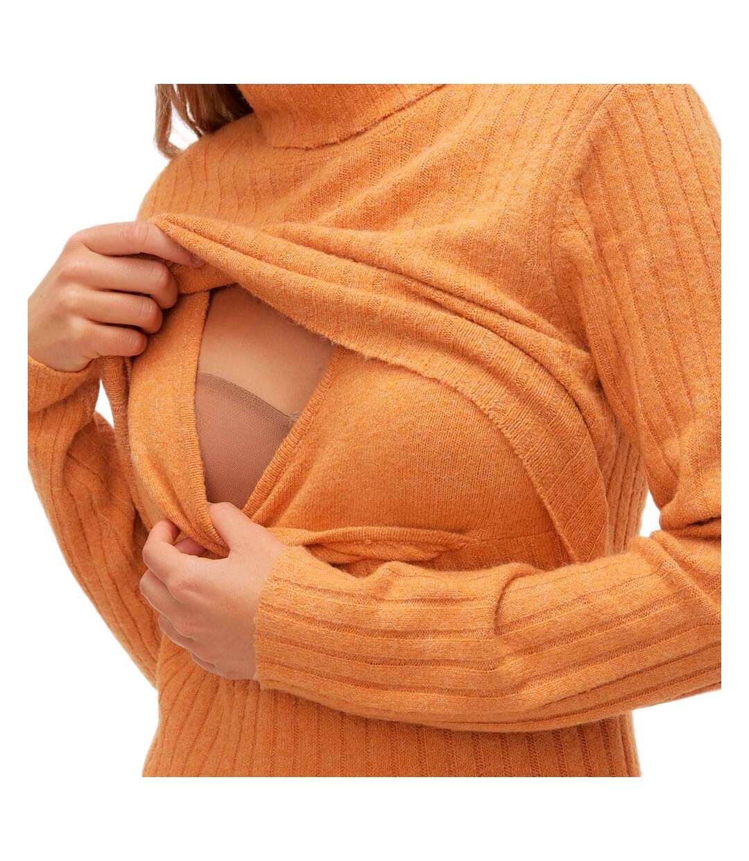 Pull de grossesse orange femme mamalicious suniva - l-3
