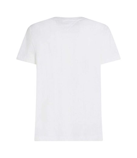 Mens Panel Cotton Branded Tape Regular T-shirt White Tommy Hilfiger