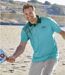 Pack of 2 Men's Sporty Polo Shirts - Grey Turquoise