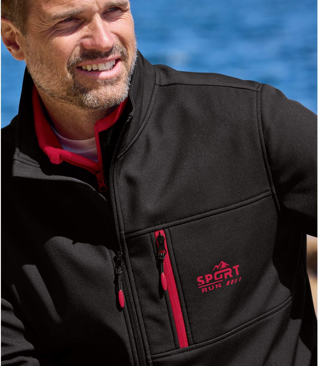 Blouson Softshell Doublé Polaire Noir-4